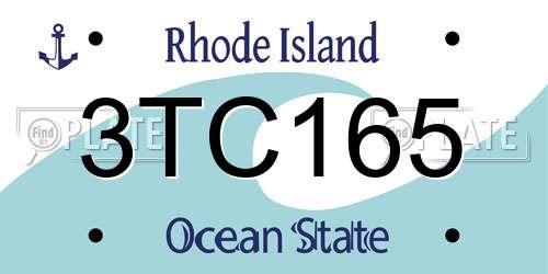 3TC165 Rhode Island License Plate