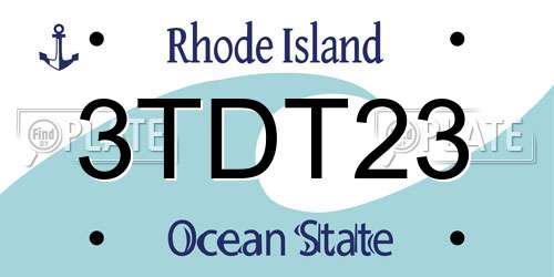 3TDT23 Rhode Island License Plate