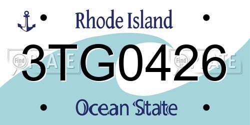 3TG0426 Rhode Island License Plate