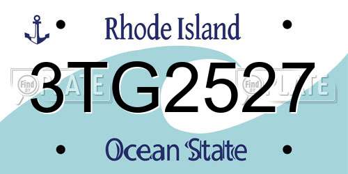 3TG2527 Rhode Island License Plate