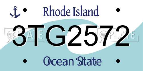 3TG2572 Rhode Island License Plate