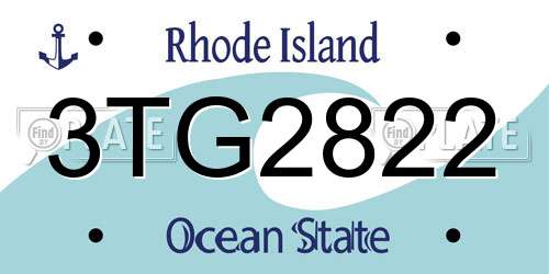 3TG2822 Rhode Island License Plate