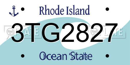 3TG2827 Rhode Island License Plate