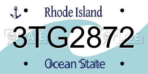 3TG2872 Rhode Island License Plate