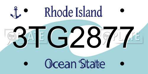 3TG2877 Rhode Island License Plate