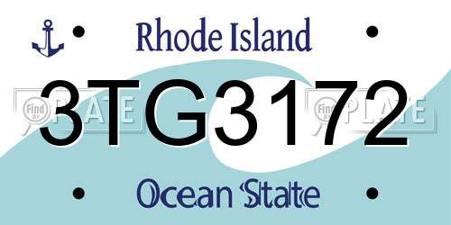 3TG3172 Rhode Island License Plate