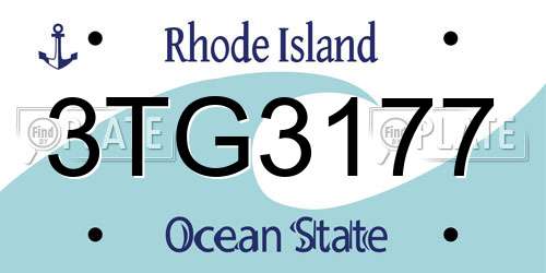 3TG3177 Rhode Island License Plate