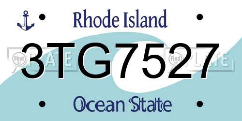 3TG7527 Rhode Island License Plate