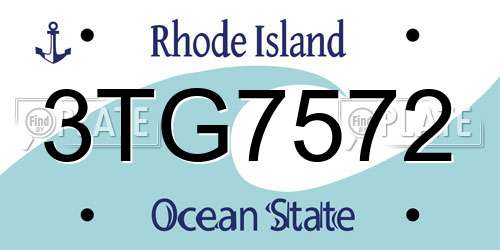 3TG7572 Rhode Island License Plate