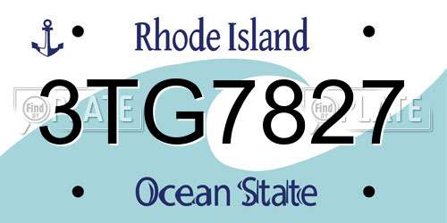 3TG7827 Rhode Island License Plate
