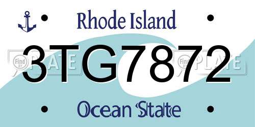 3TG7872 Rhode Island License Plate