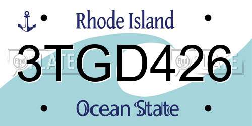 3TGD426 Rhode Island License Plate