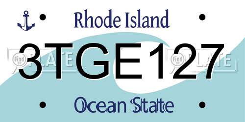 3TGE127 Rhode Island License Plate