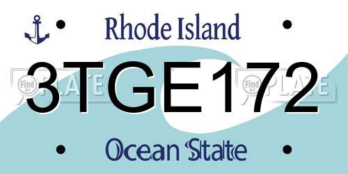 3TGE172 Rhode Island License Plate