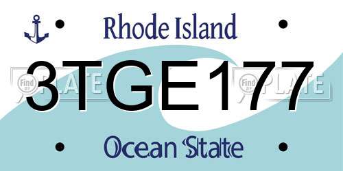 3TGE177 Rhode Island License Plate