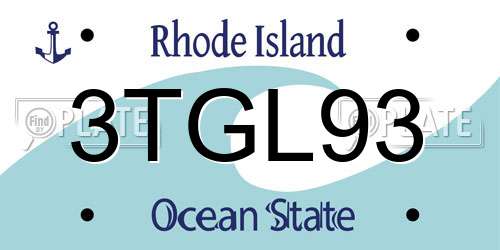 3TGL93 Rhode Island License Plate