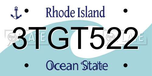 3TGT522 Rhode Island License Plate