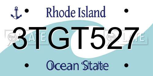 3TGT527 Rhode Island License Plate