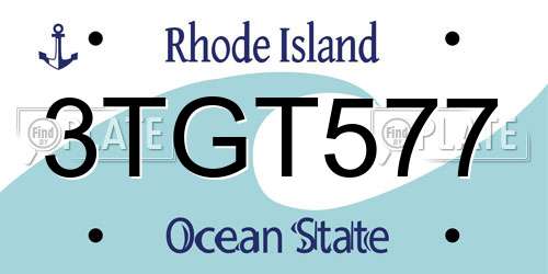 3TGT577 Rhode Island License Plate