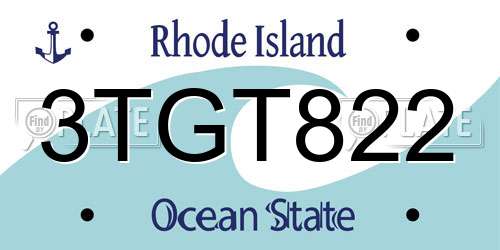 3TGT822 Rhode Island License Plate