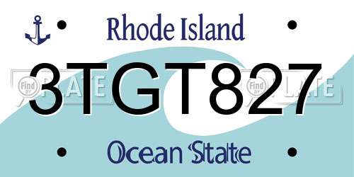 3TGT827 Rhode Island License Plate