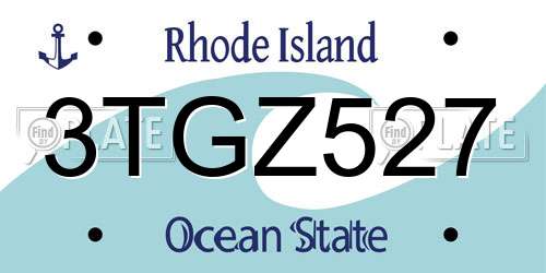 3TGZ527 Rhode Island License Plate