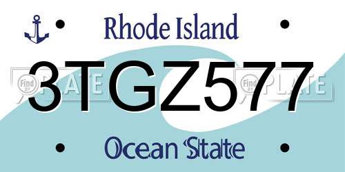 3TGZ577 Rhode Island License Plate