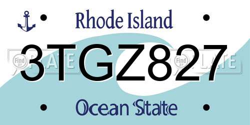 3TGZ827 Rhode Island License Plate
