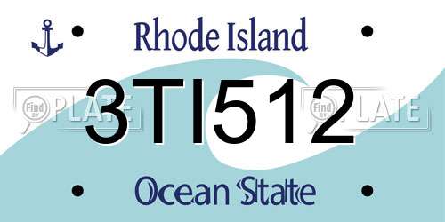 3TI512 Rhode Island License Plate