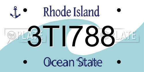 3TI788 Rhode Island License Plate