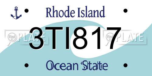 3TI817 Rhode Island License Plate