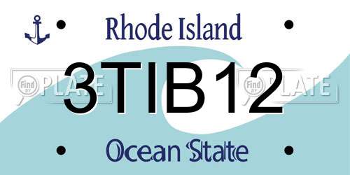 3TIB12 Rhode Island License Plate