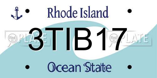 3TIB17 Rhode Island License Plate