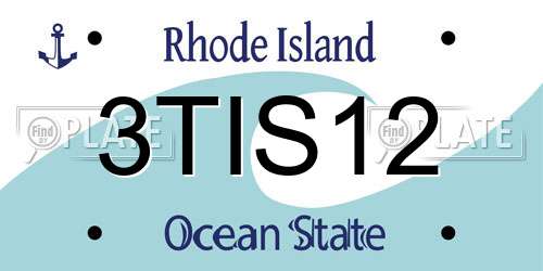 3TIS12 Rhode Island License Plate