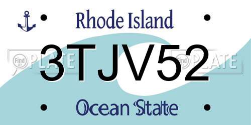 3TJV52 Rhode Island License Plate