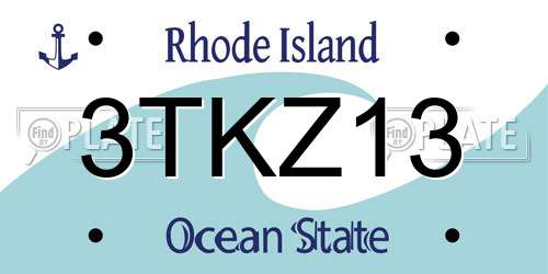 3TKZ13 Rhode Island License Plate