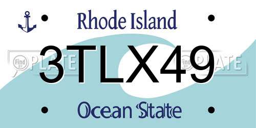 3TLX49 Rhode Island License Plate