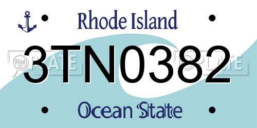 3TN0382 Rhode Island License Plate