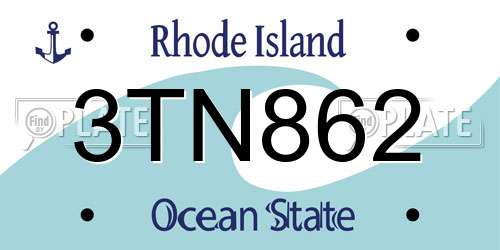 3TN862 Rhode Island License Plate