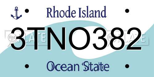 3TNO382 Rhode Island License Plate