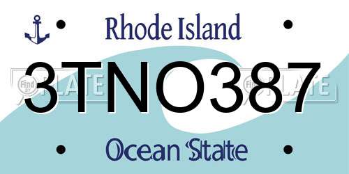 3TNO387 Rhode Island License Plate