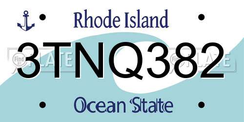 3TNQ382 Rhode Island License Plate