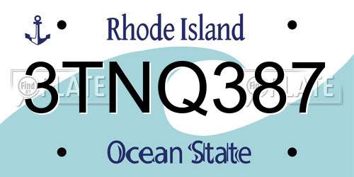 3TNQ387 Rhode Island License Plate