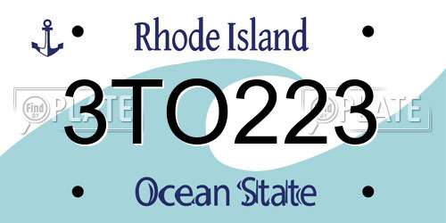 3TO223 Rhode Island License Plate