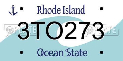3TO273 Rhode Island License Plate