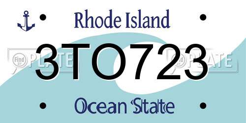 3TO723 Rhode Island License Plate