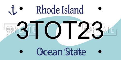 3TOT23 Rhode Island License Plate