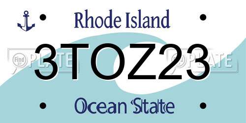3TOZ23 Rhode Island License Plate