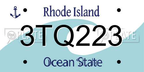 3TQ223 Rhode Island License Plate