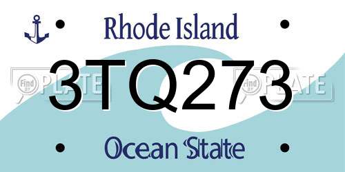 3TQ273 Rhode Island License Plate